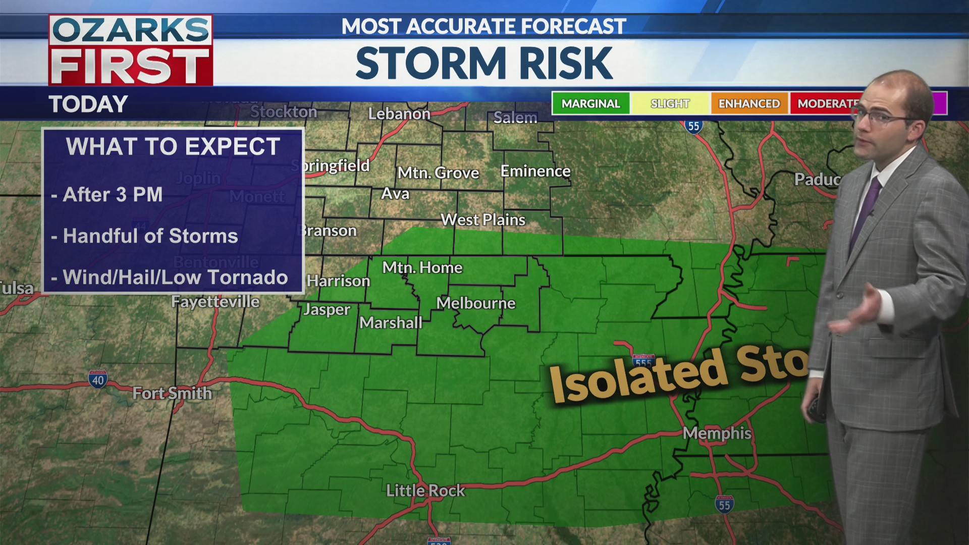 Isolated storm or two today, widespread storms Friday night – KOLR ...