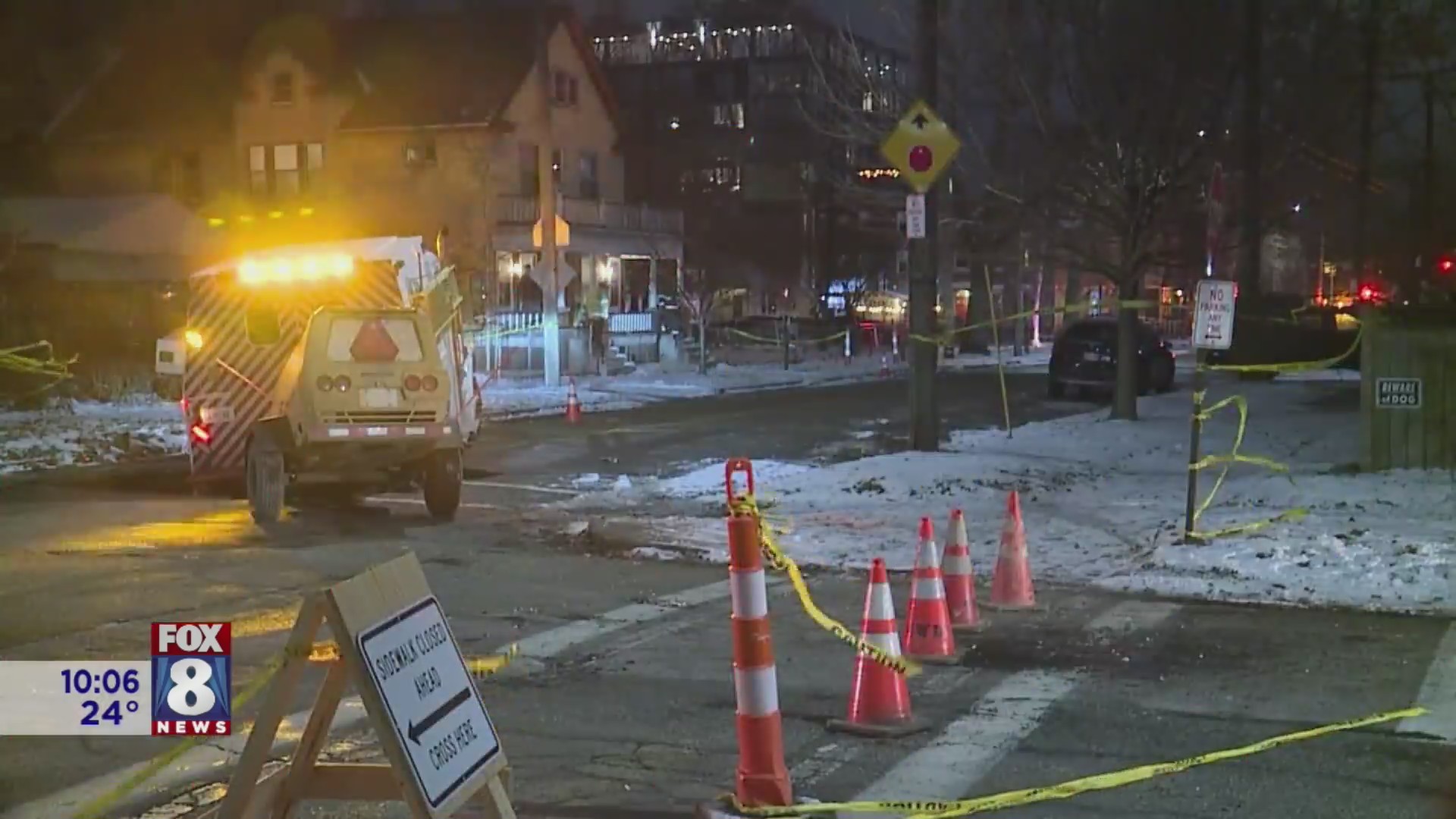 Water department truck falls into sinkhole in Cleveland – Fox 8 ...