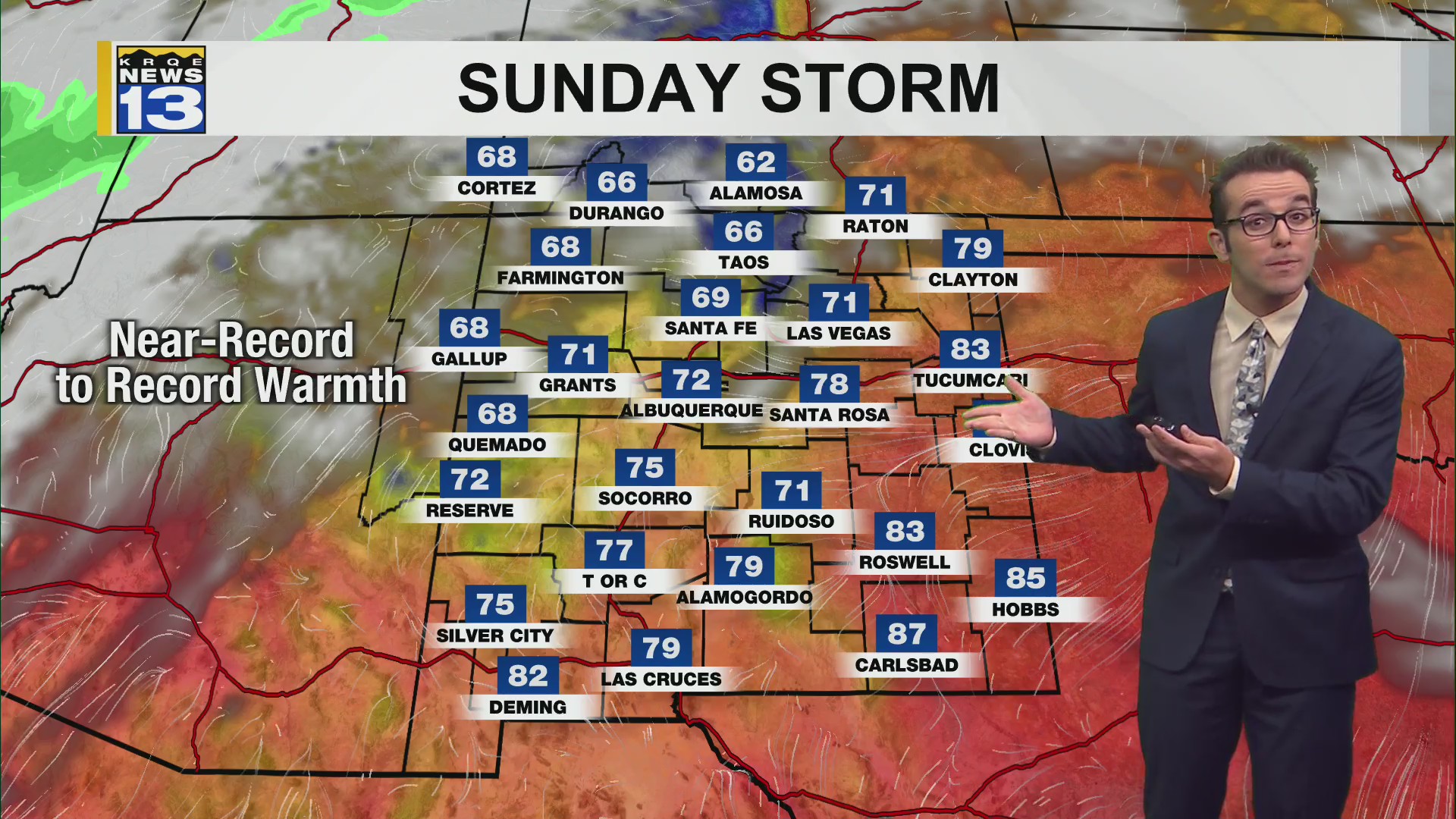 Record warmth then storm system approaches – KRQE NEWS 13 – Breaking ...