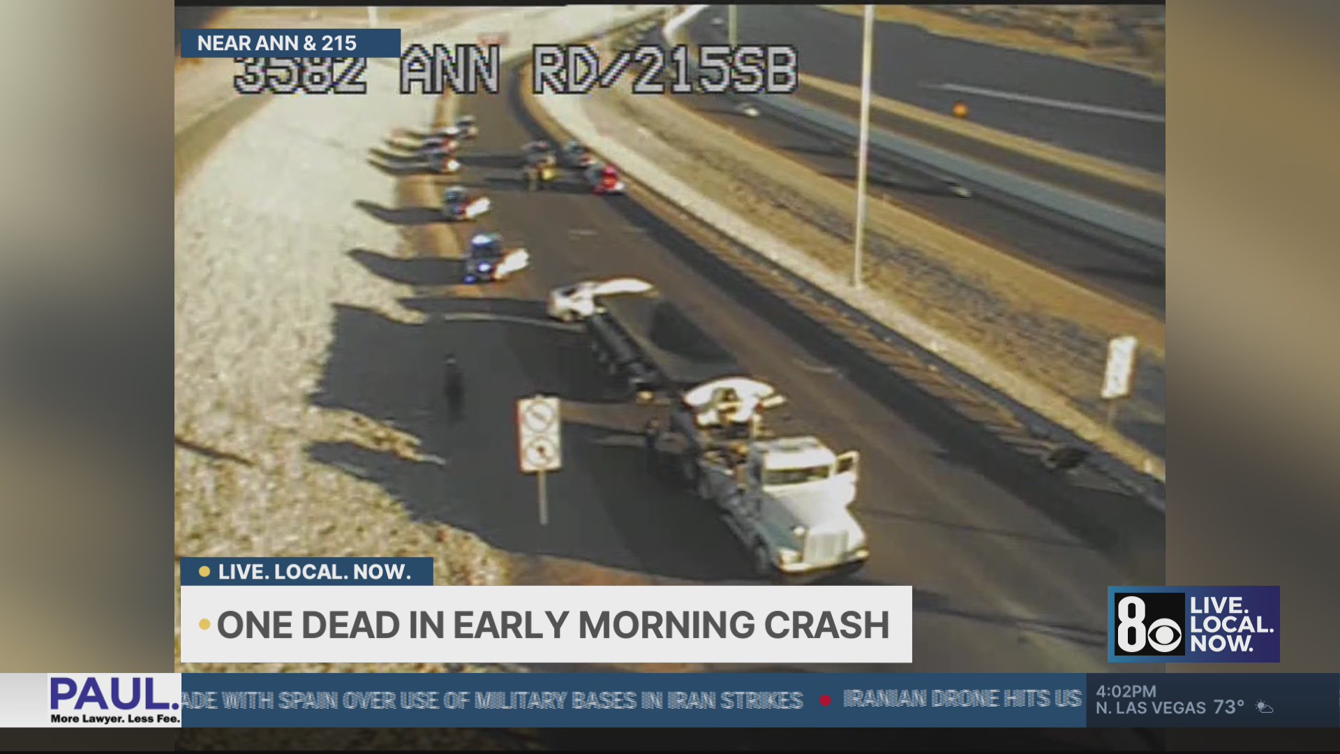Fatal crash closes major Las Vegas freeway off-ramp – KLAS