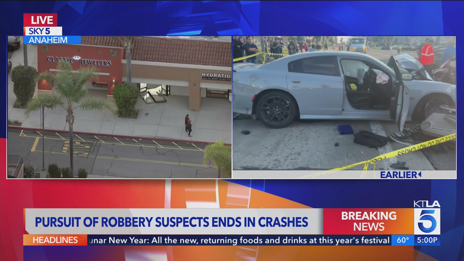 Jewelry store robbers crash during pursuit in Orange County – KTLA