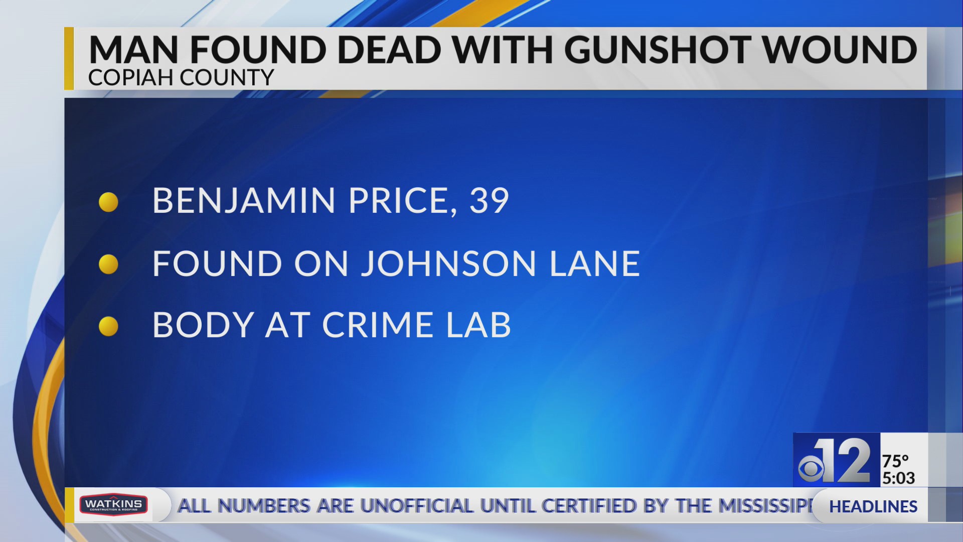 Man found dead with gunshot wound in Copiah County – WKRG News 5
