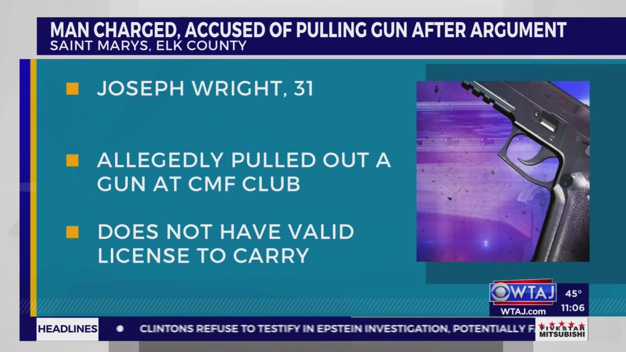 Elk County man accused of pulling gun after argument in club – WTAJ ...