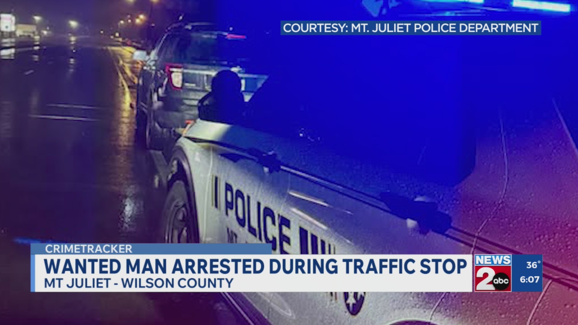 Wanted man arrested during traffic stop in Mt. Juliet – WKRN News 2