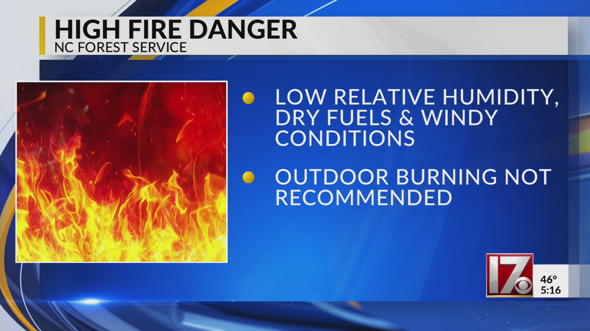 High fire danger in North Carolina – CBS17.com