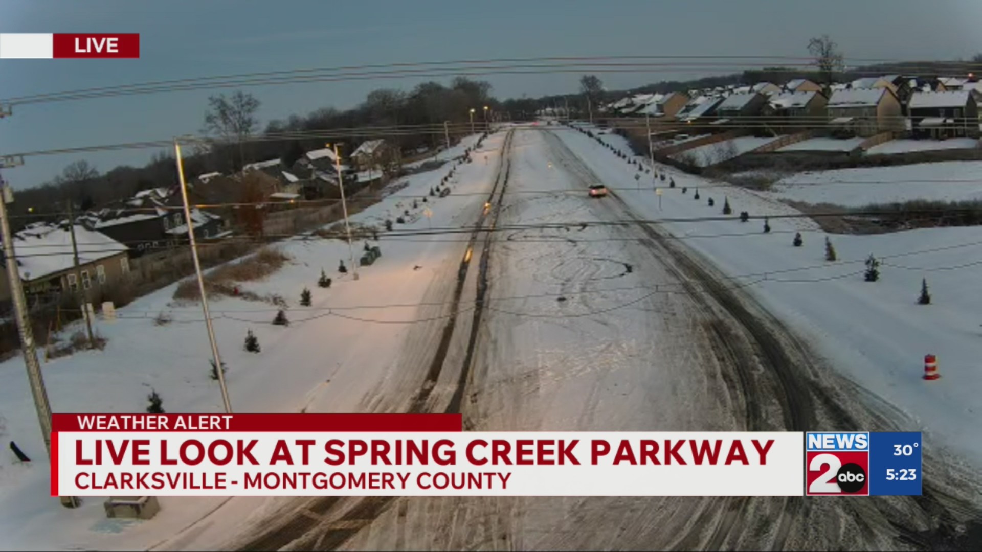 A 5 pm Tuesday look at road conditions in Clarksville, TN – WKRN News 2