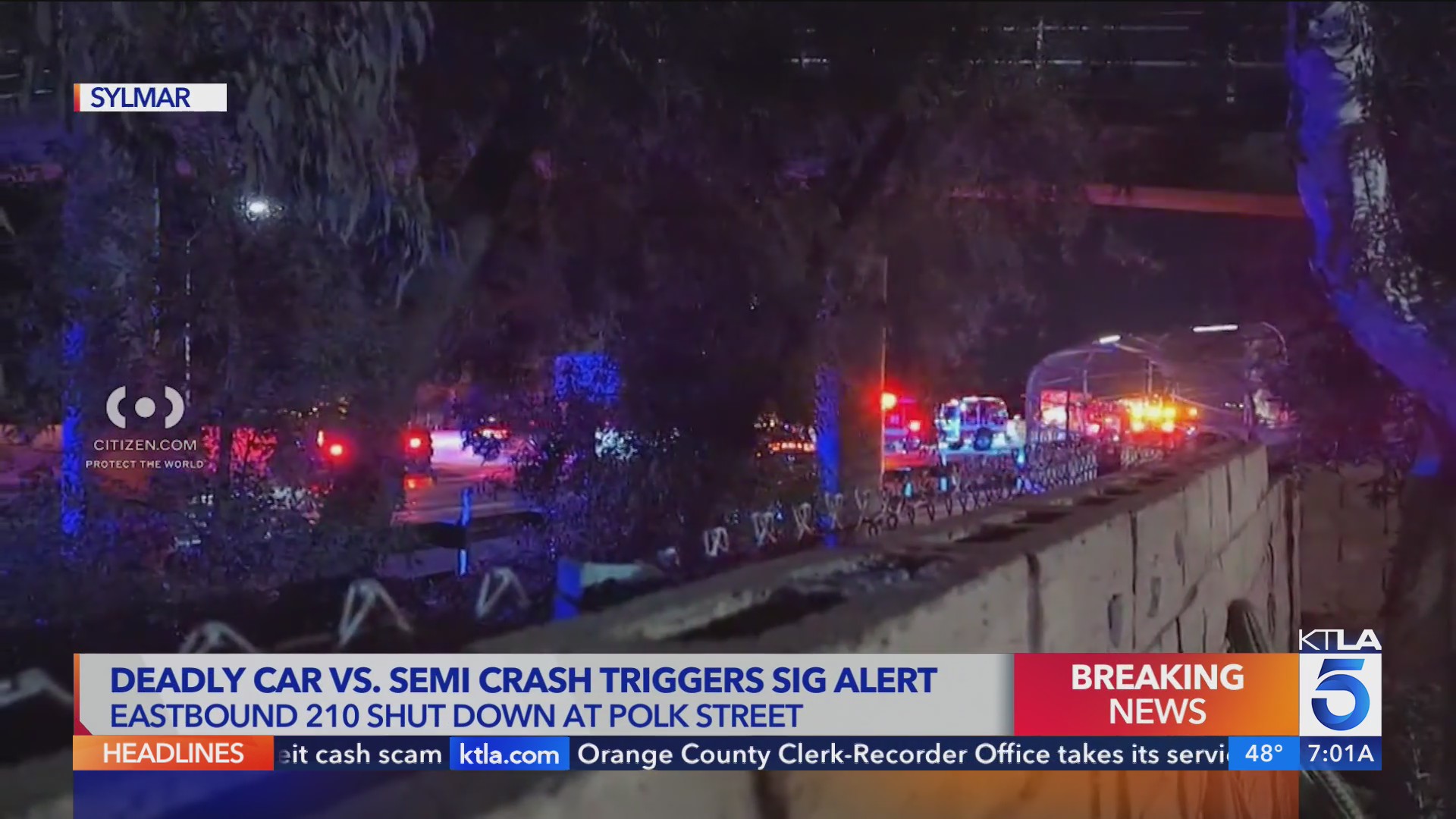 Freeway crash involving semi-truck in L.A. leaves person dead: CHP – KTLA