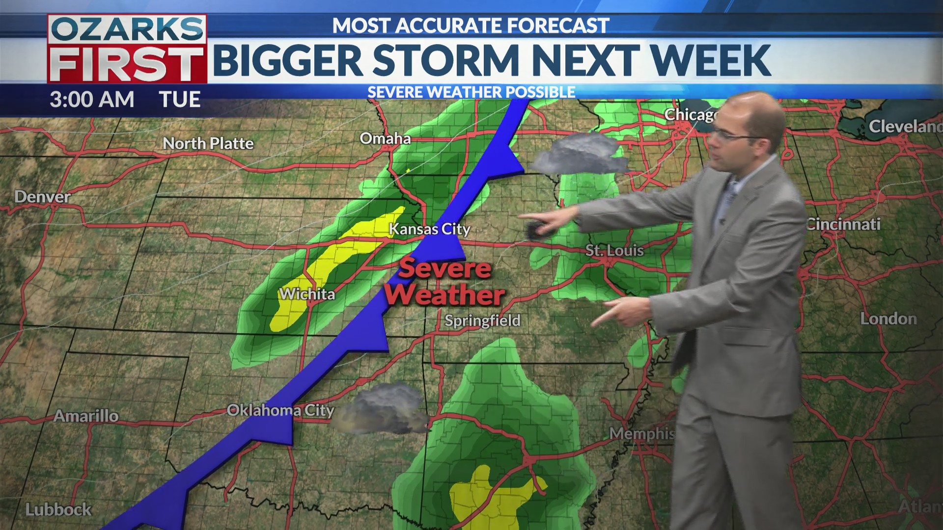 Bigger storm next week brings severe weather – KOLR – OzarksFirst.com