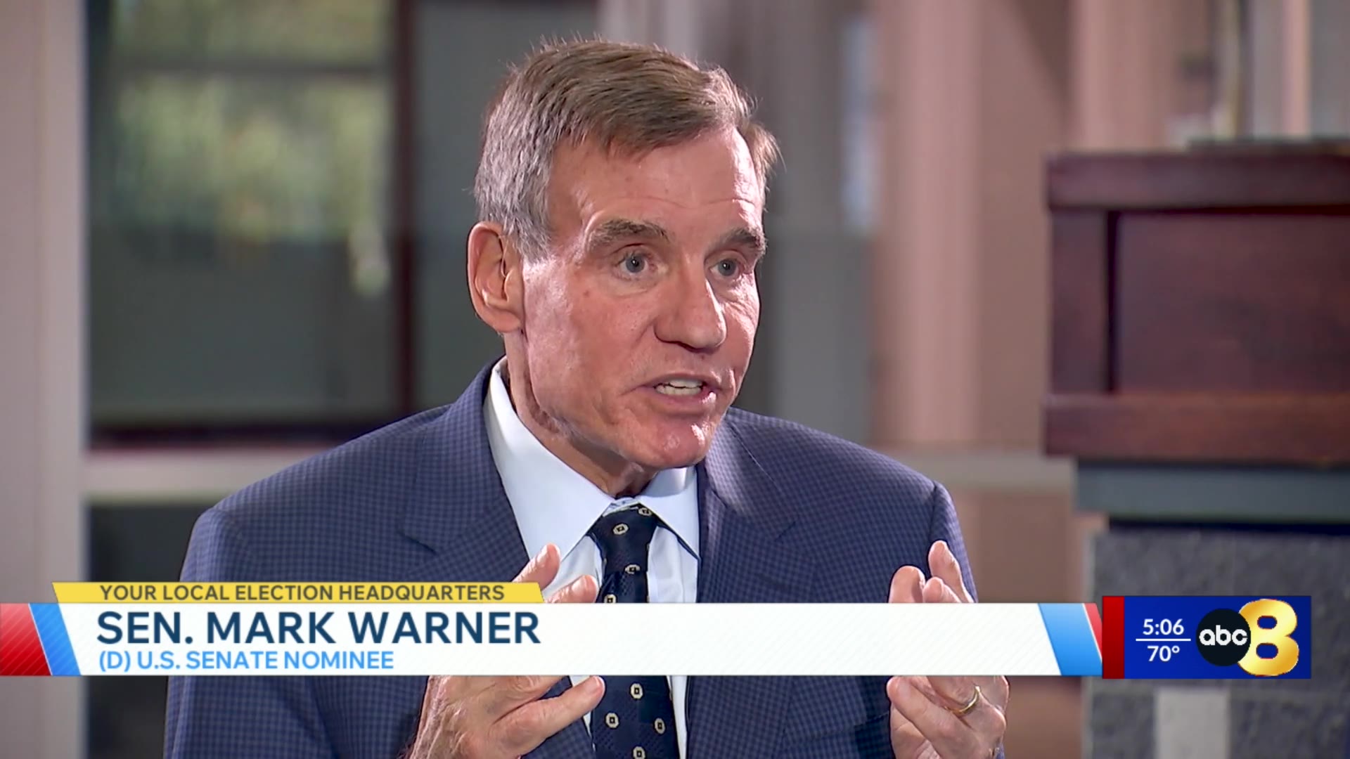 Va Address Patterns One-on-one with Sen. Mark Warner, Democratic nominee for Virginia’s U.S ...