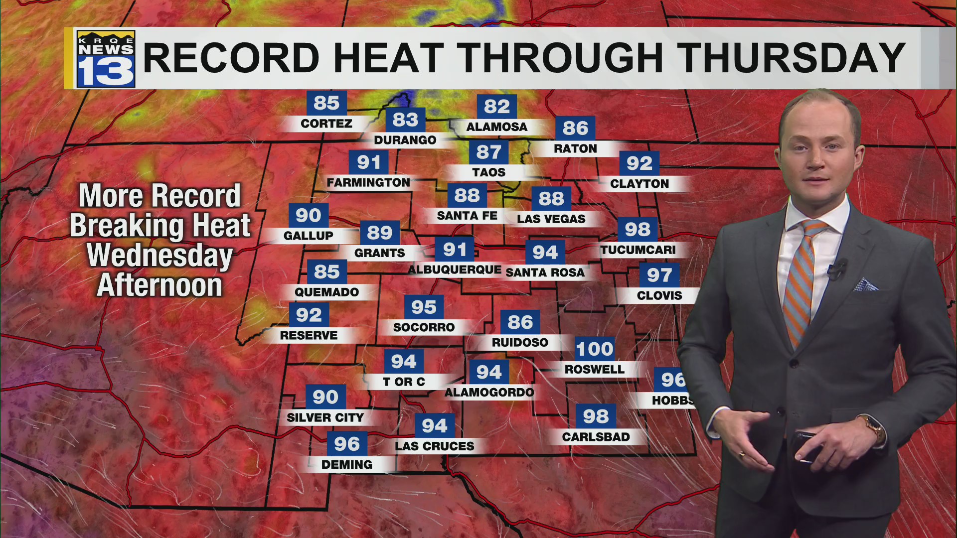 More record breaking heat moves into New Mexico Wednesday – KRQE NEWS ...