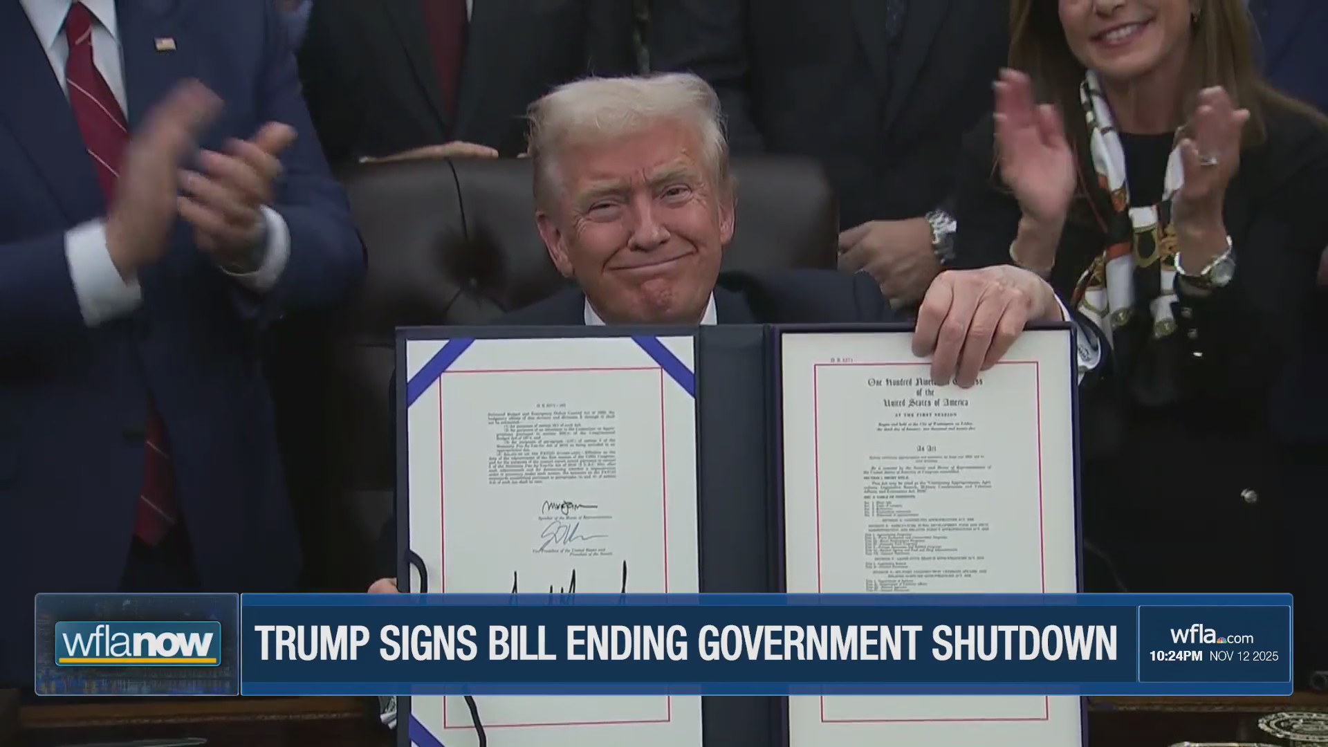 President Trump signs bill ending government shutdown – WFLA