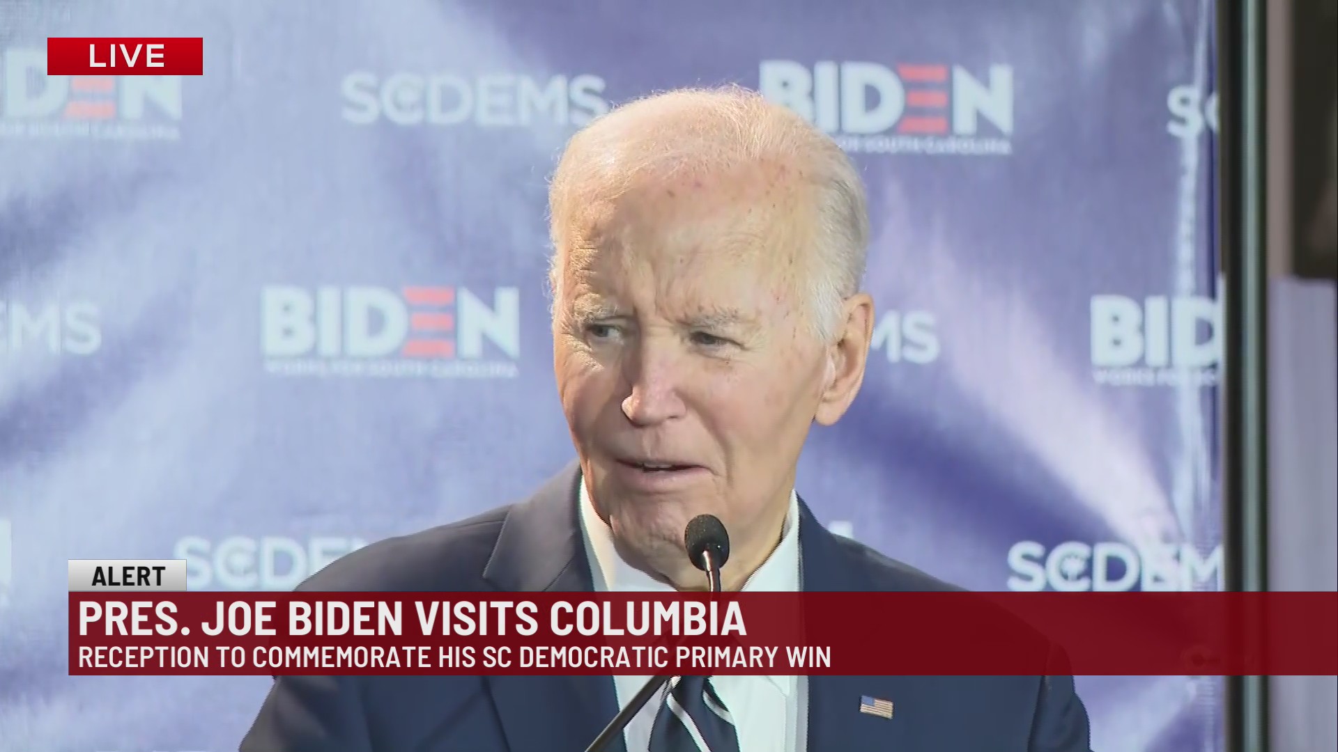 President Joe Biden in South Carolina after delayed commercial flight ...