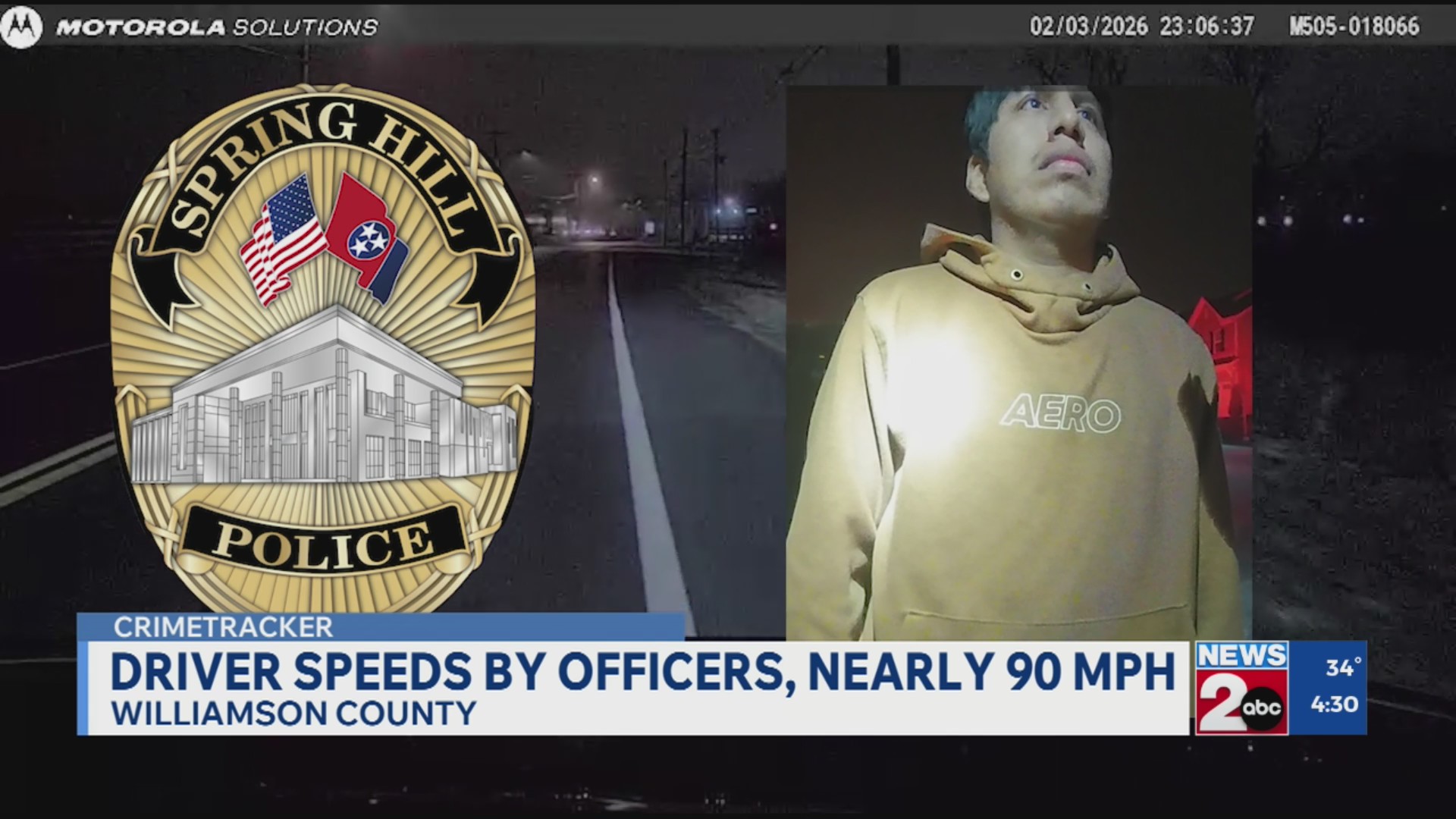 Man taken into custody after speeding past Spring Hill police at nearly ...
