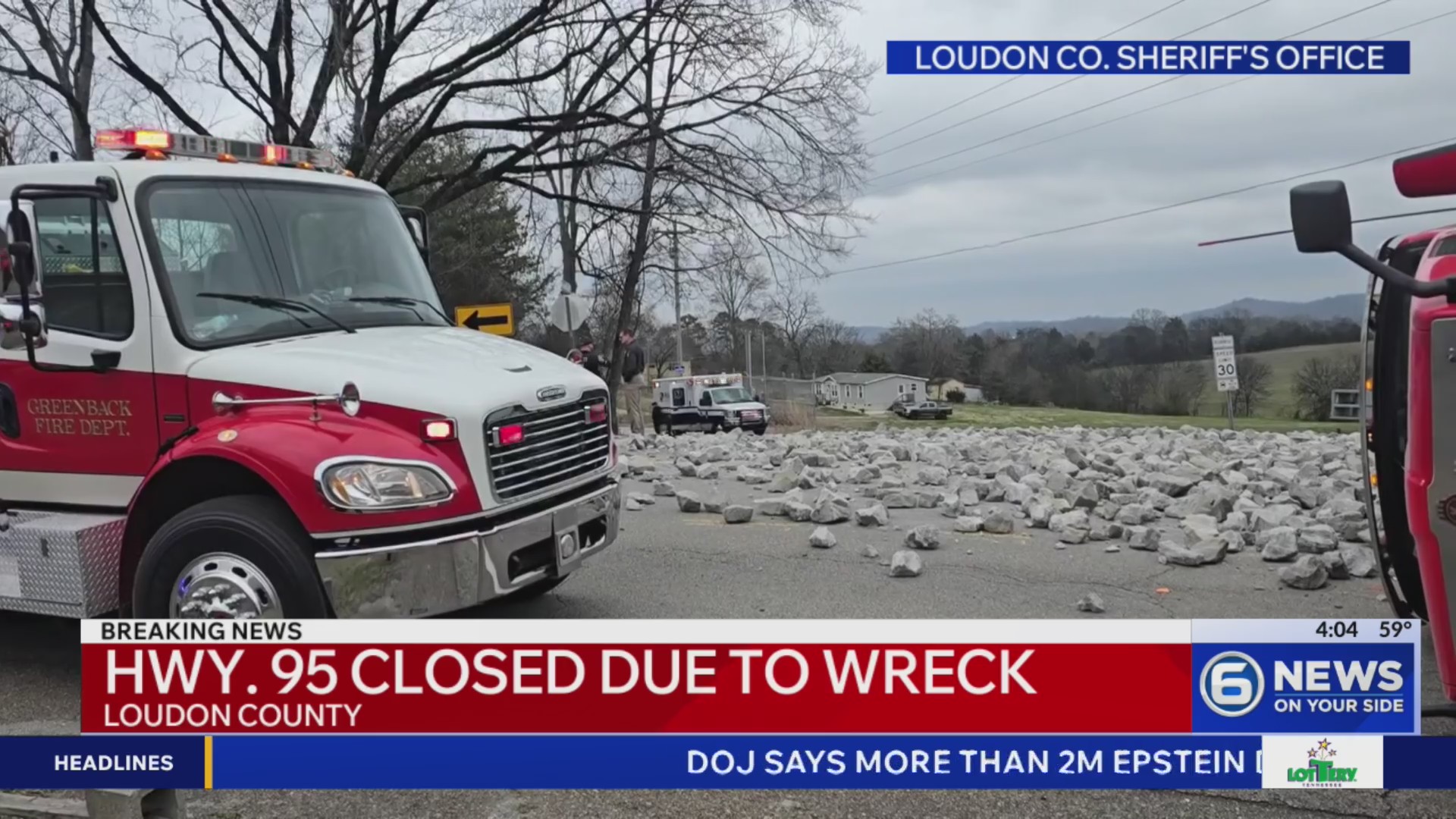 Highway 95 in Loudon County reopens after dump truck hauling rocks ...