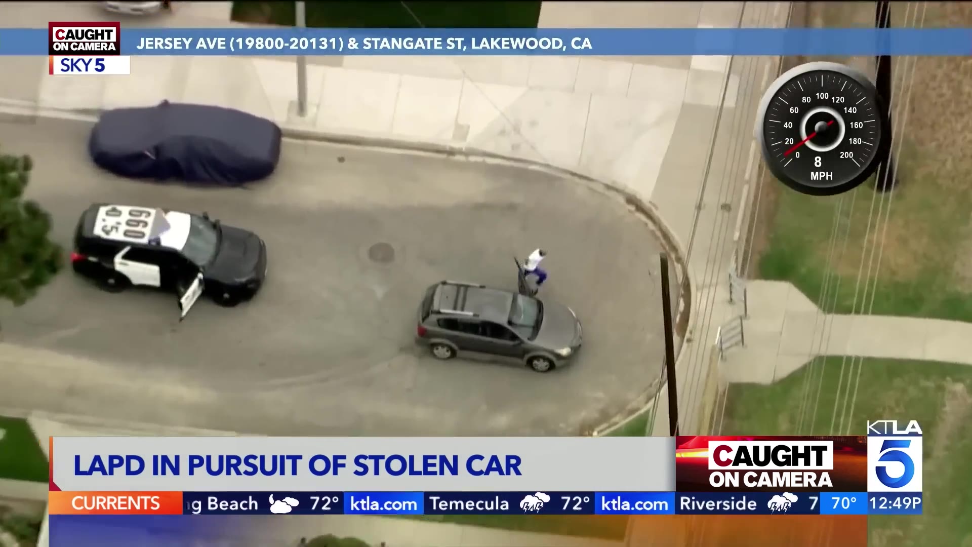 Passenger Jumps from Stolen Vehicle during Dangerous LAPD Pursuit ...