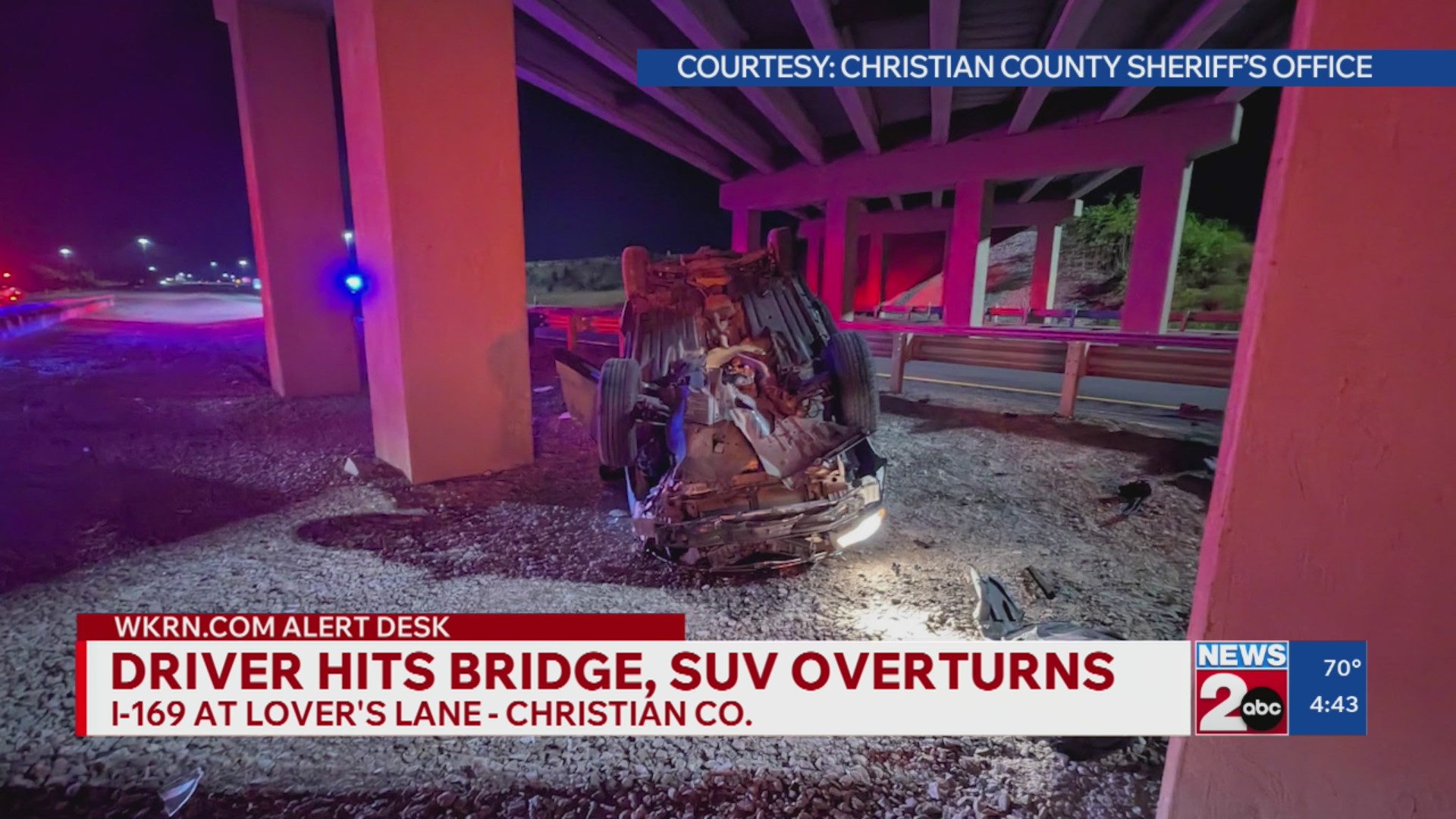 Lin Bridge SUV crashes into bridge, overturns in Christian County – WKRN News 2