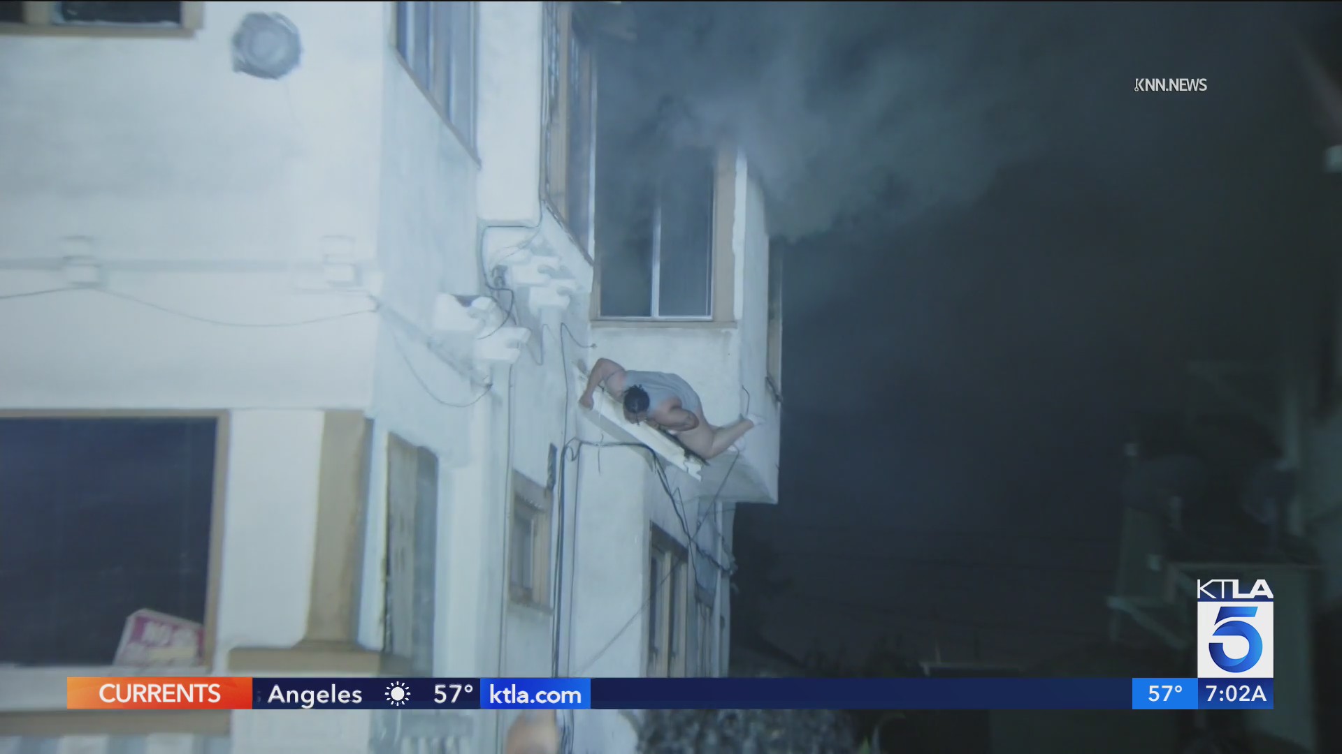 Woman jumps from 2nd-floor window to escape burning L.A. fourplex – KTLA
