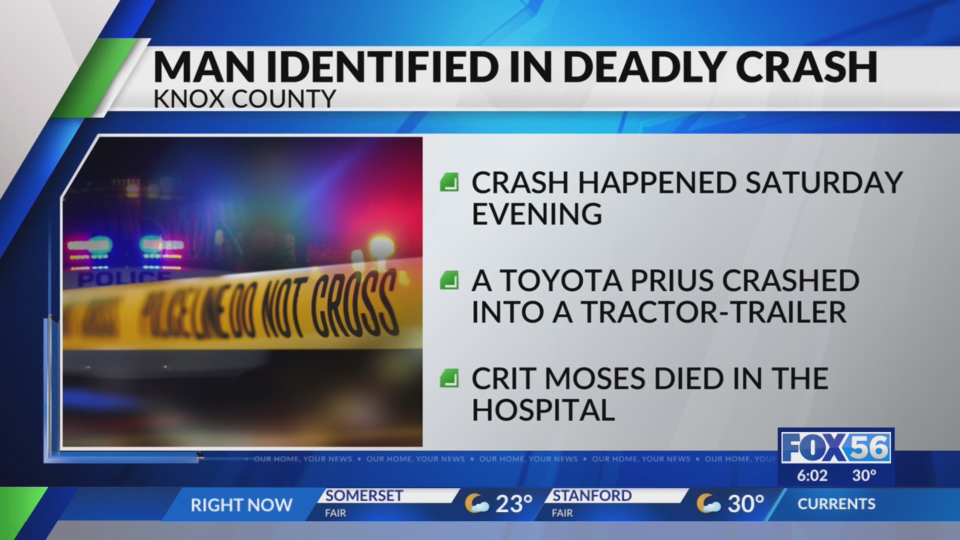 Man dies from injuries in Knox County crash involving semi-truck – FOX ...