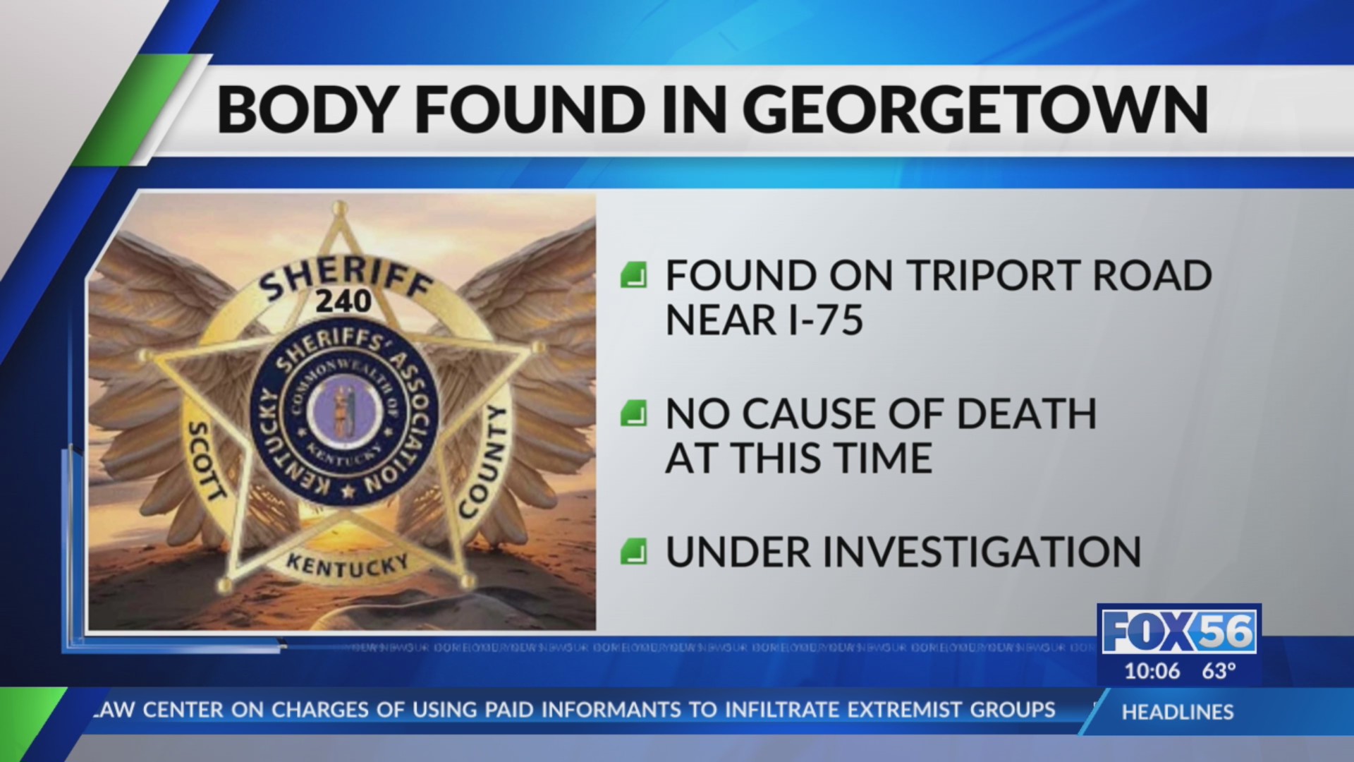 Body found in Georgetown near I-75 – FOX 56 News