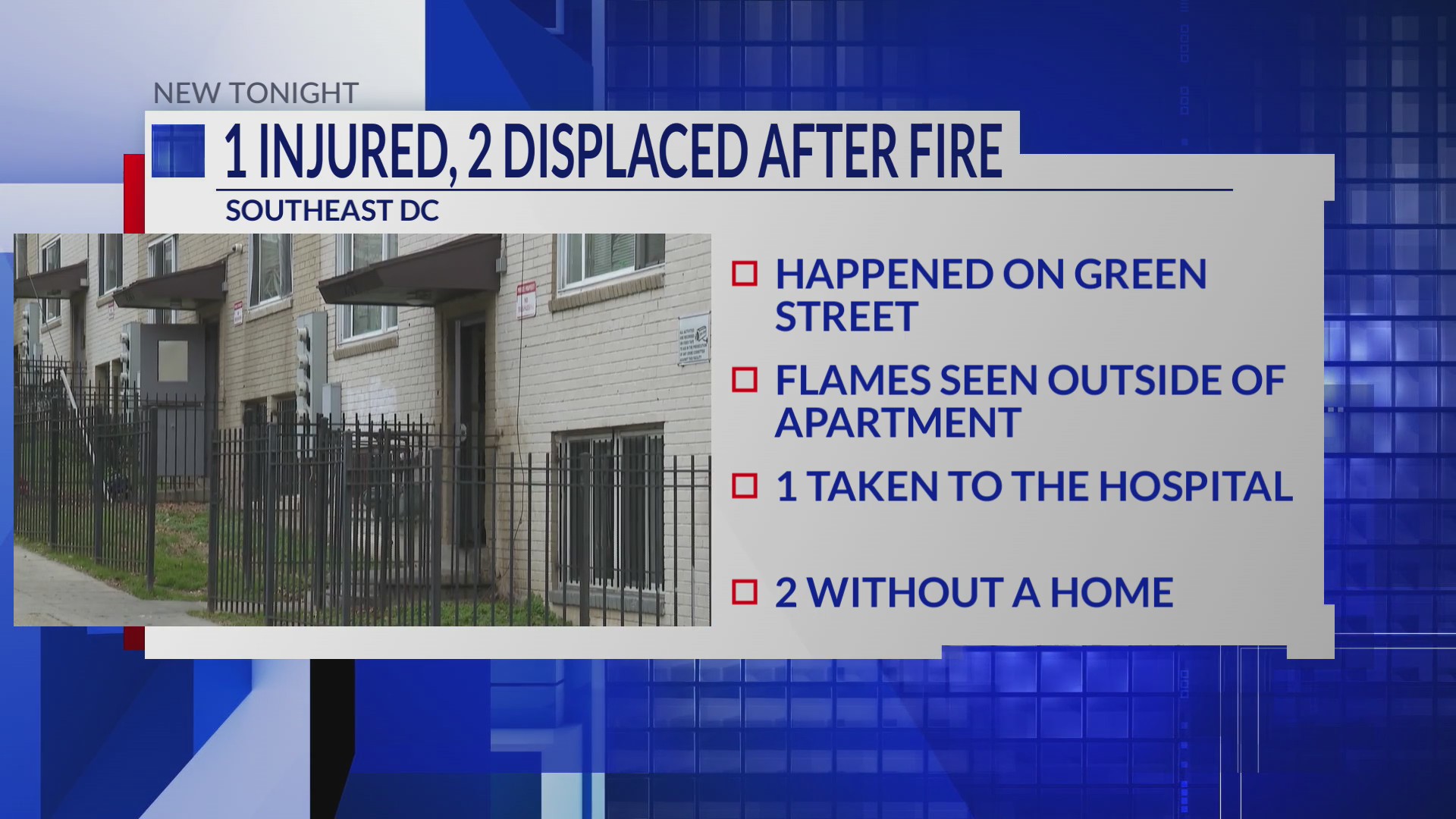 Southeast DC apartment fire leaves 1 injured, 2 displaced – DC News Now ...
