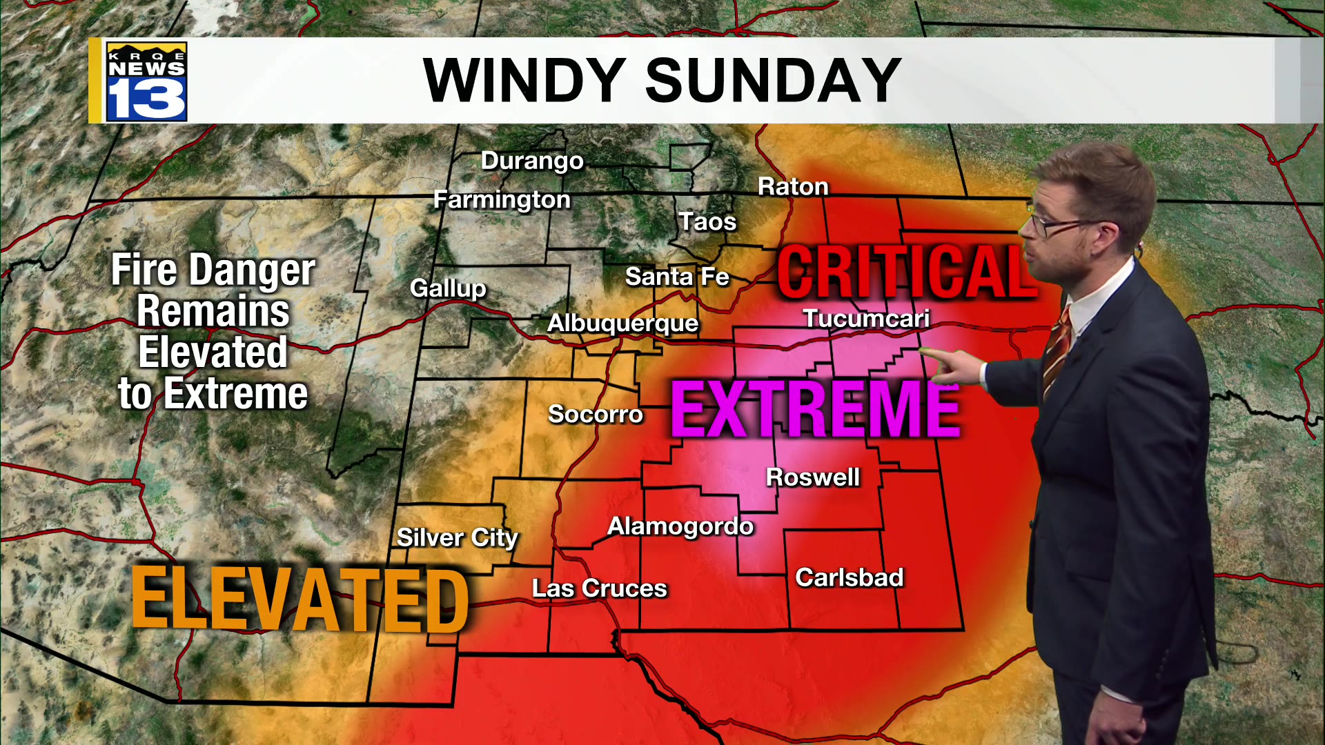 Extreme fire danger in New Mexico with strong winds – KRQE NEWS 13 ...