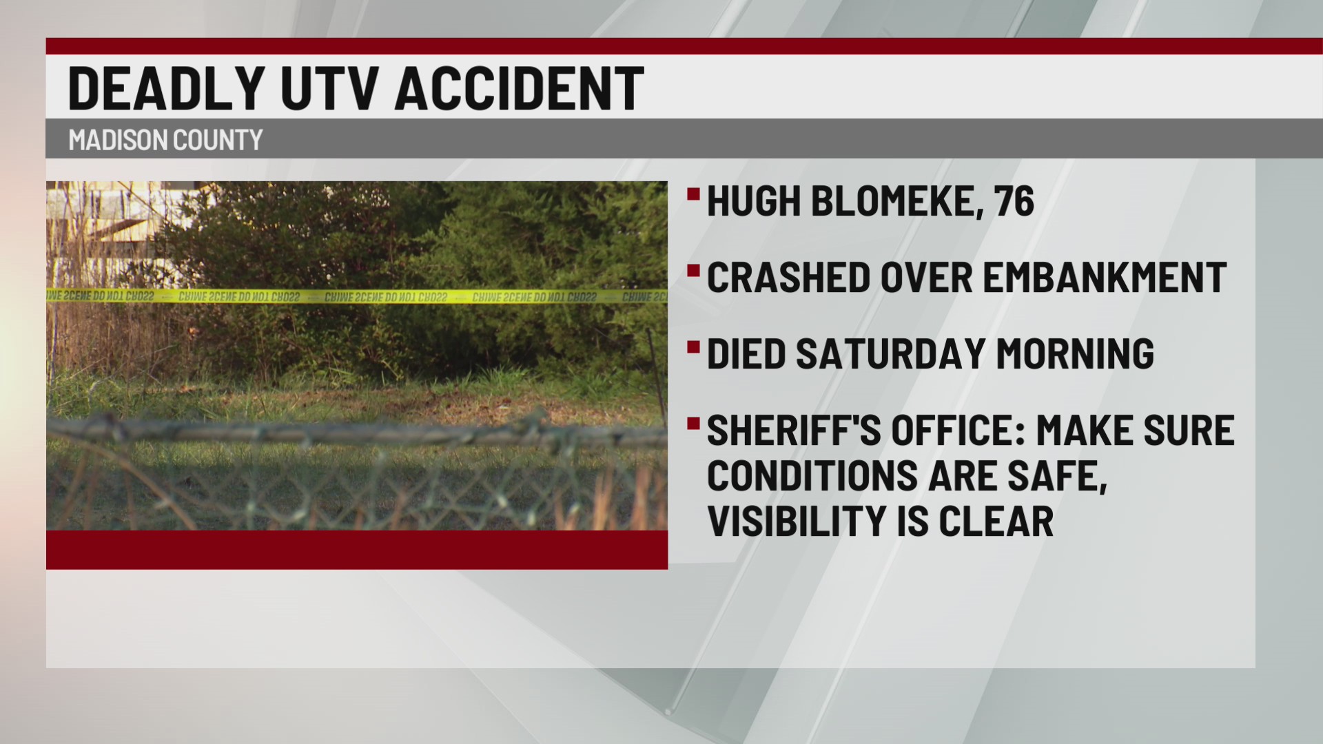 Elderly man killed in UTV crash during snowstorm – WSPA 7NEWS