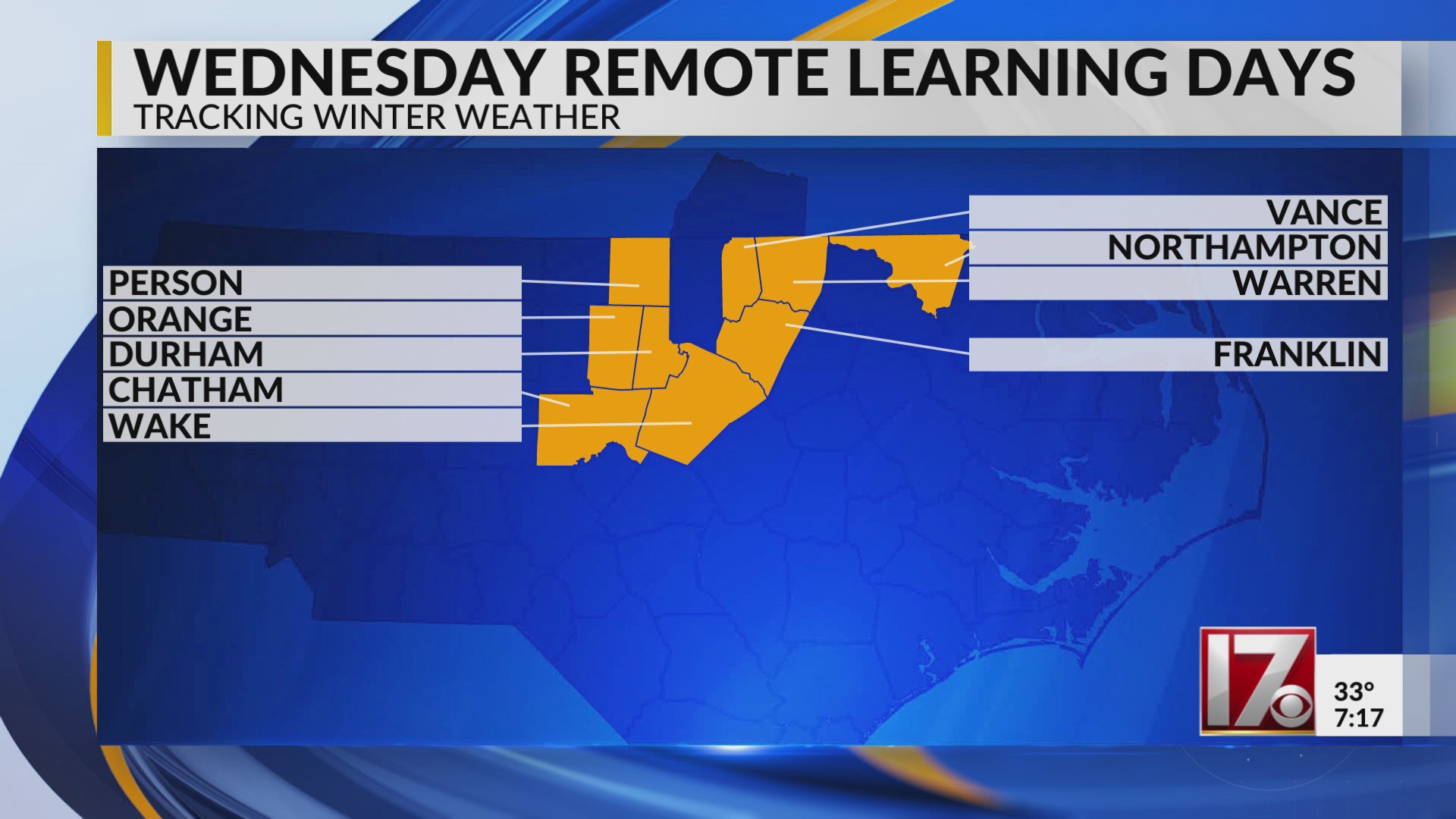 Remote learning Wednesday for some central NC school districts – CBS17.com