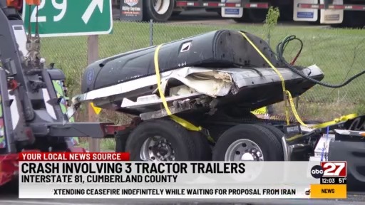 Road reopens after crash involving 3 tractor-trailers – ABC27