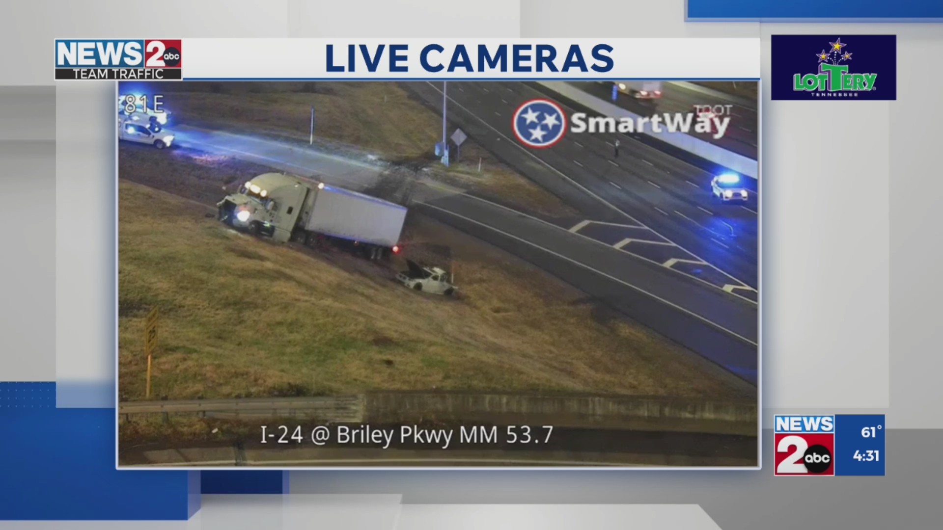 Crash closes I-24 East at Briley Parkway – WKRN News 2