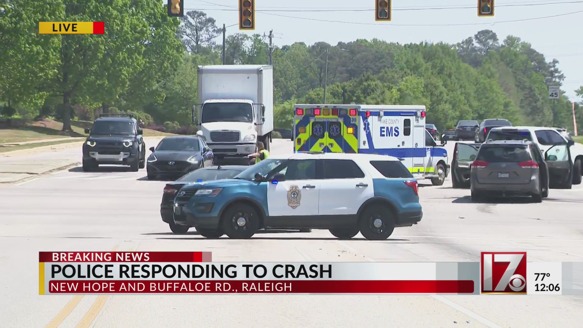 Raleigh police respond to crash on New Hope and Buffaloe Road – CBS17.com