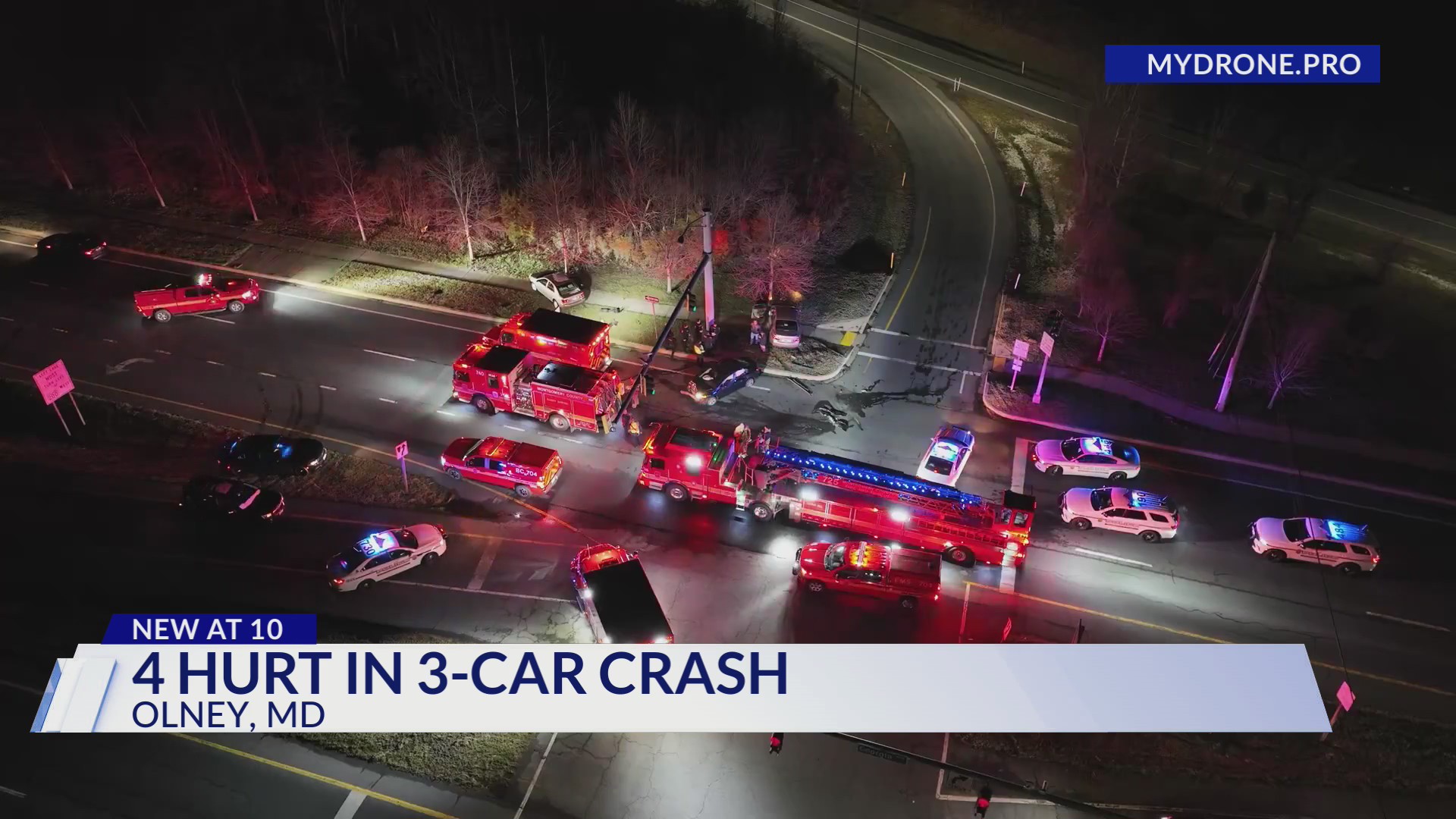 3 hospitalized in 3-car crash in Montgomery County – DC News Now | DC ...