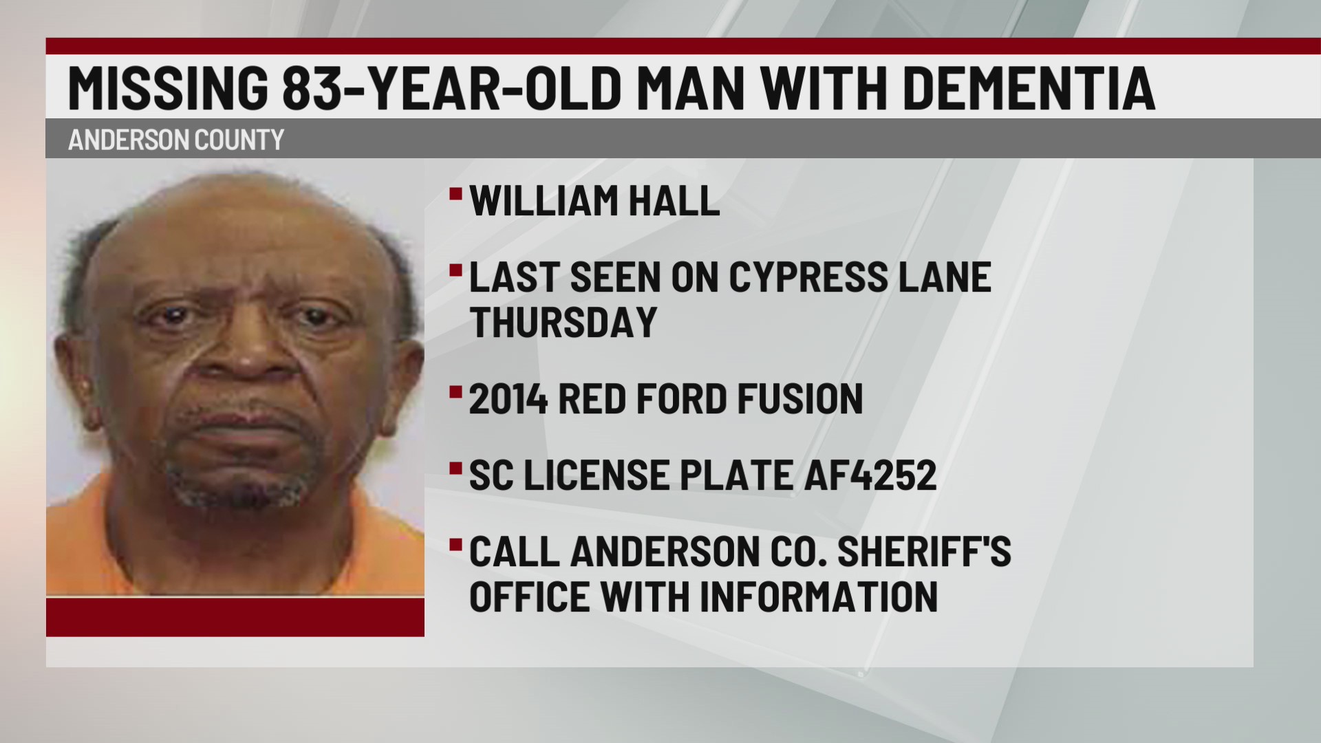 Deputies searching for missing Upstate man with dementia – WSPA 7NEWS