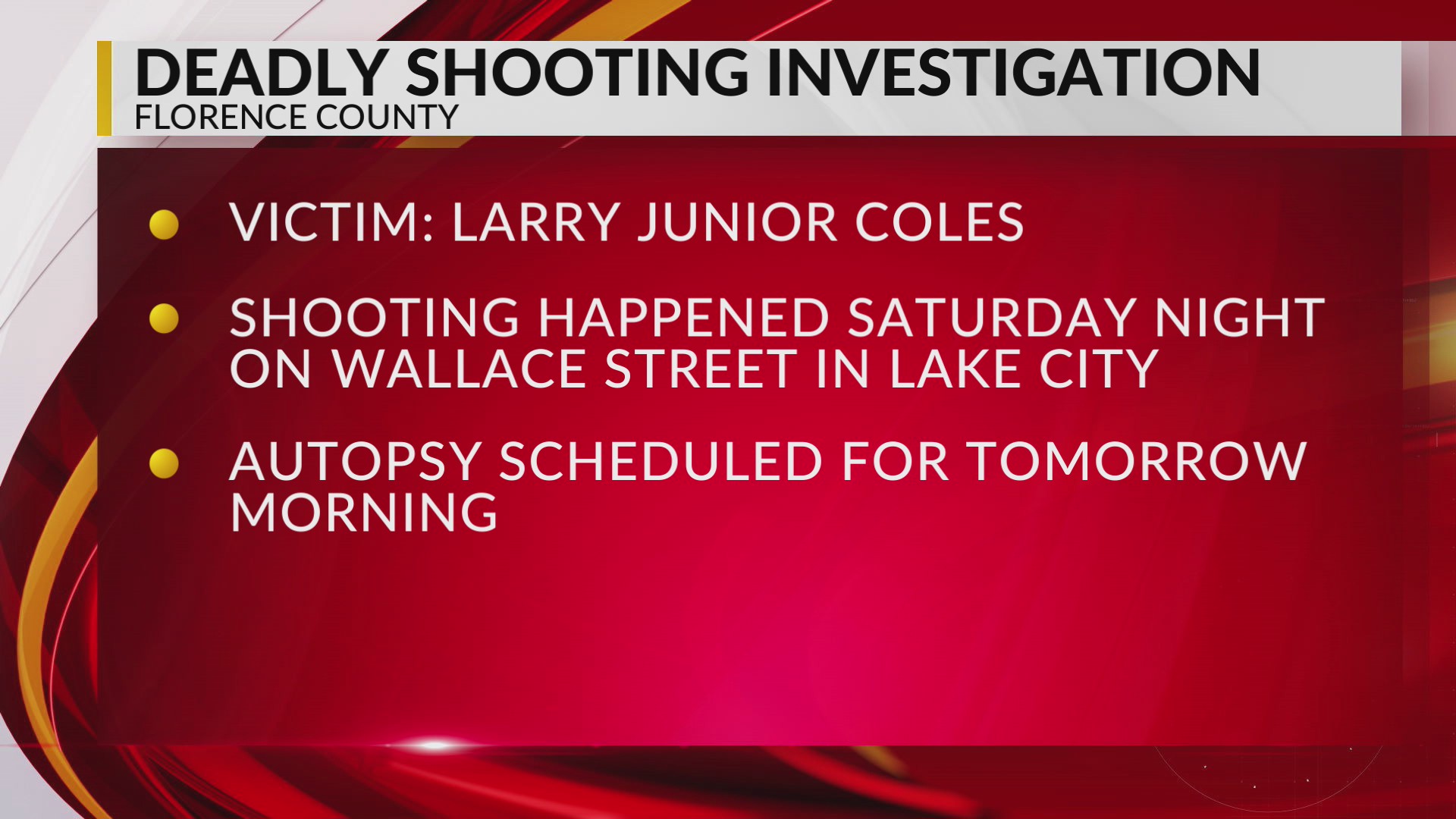 Coroner identifies 42-year-old man killed in Lake City shooting – WBTW