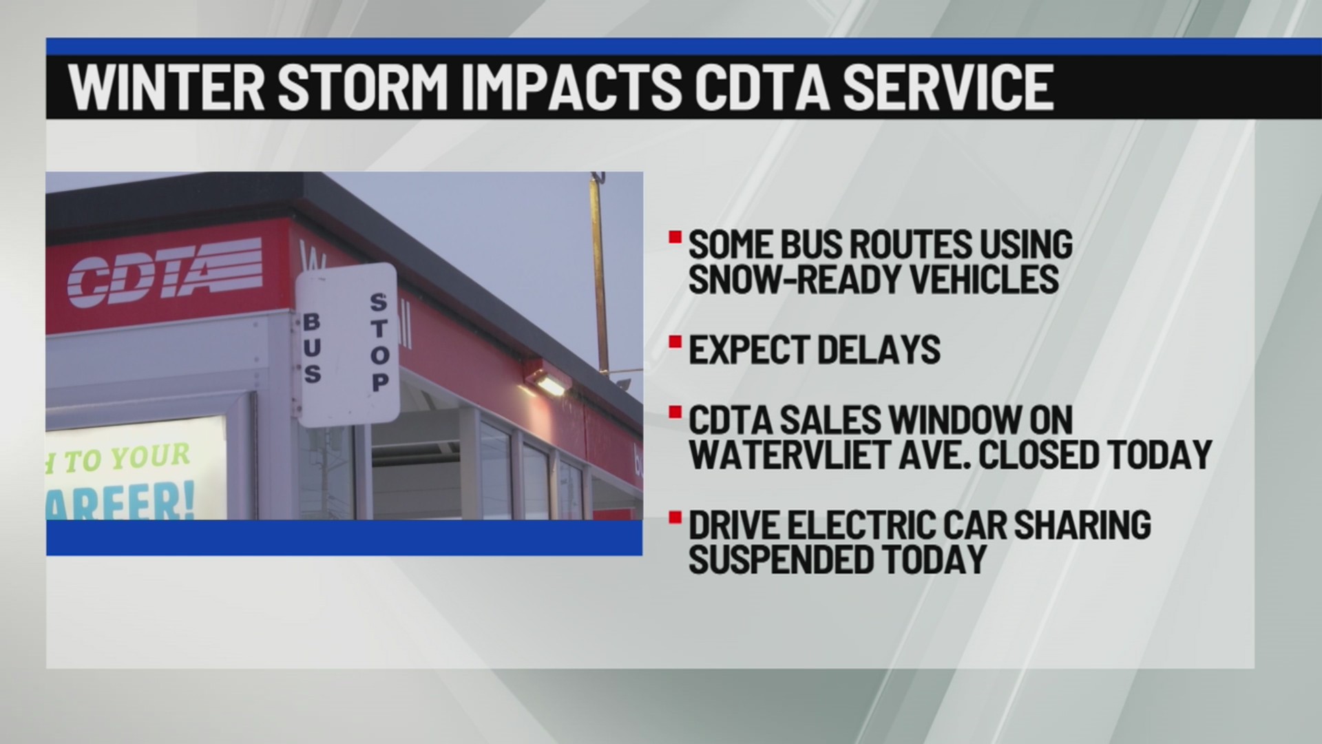 Winter storm impacts CDTA service – NEWS10 ABC