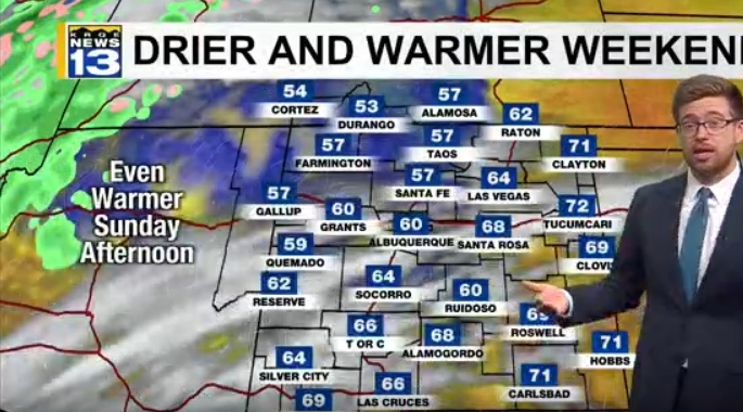 Calmer Saturday ahead with above normal highs across New Mexico – KRQE ...