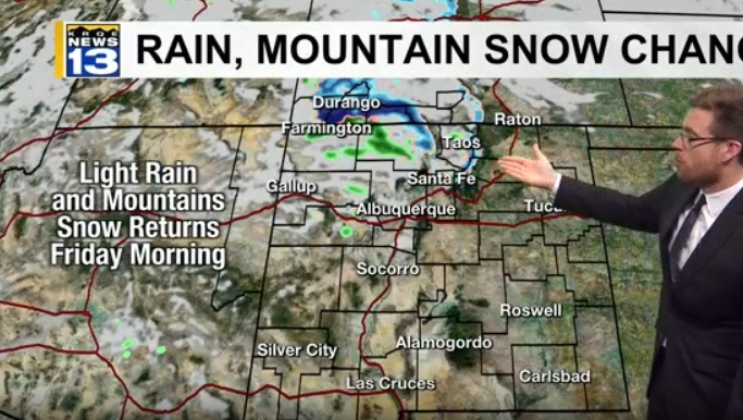 Light rain, mountain snow in New Mexico to start 2026 – KRQE NEWS 13 ...