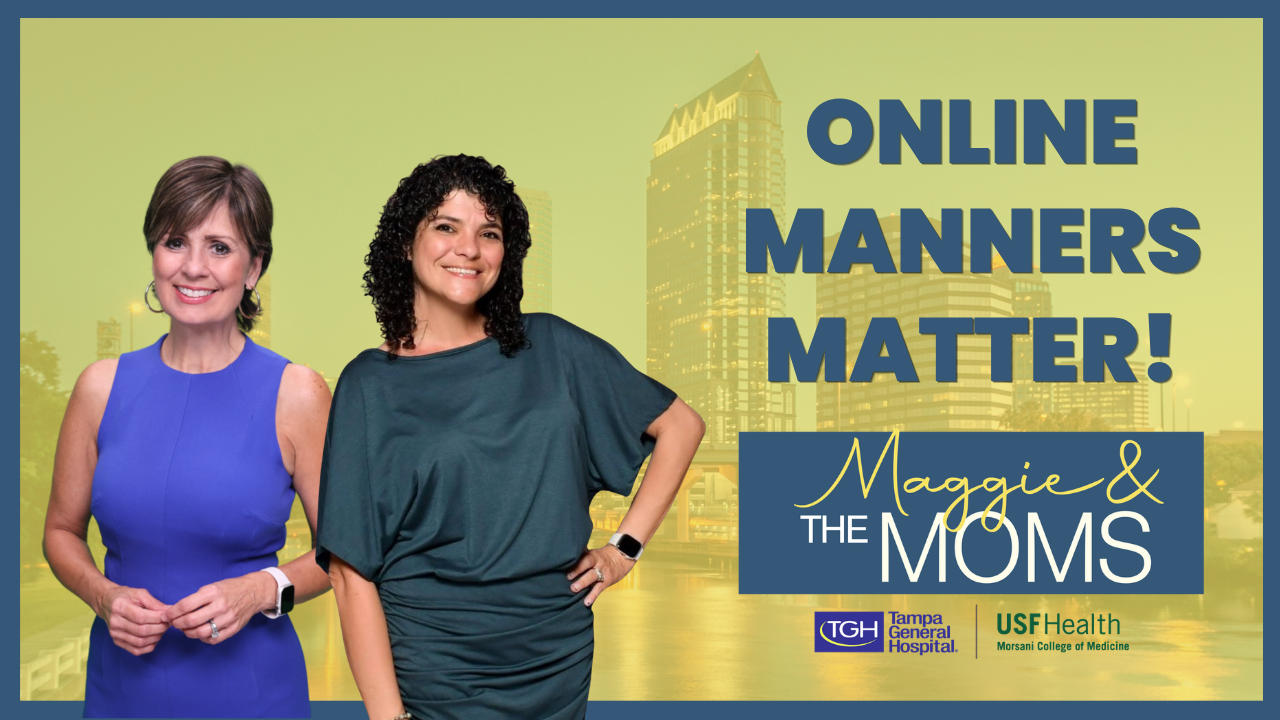 "Netiquette" rules: Mind your digital manners | Maggie and the Moms episode artwork